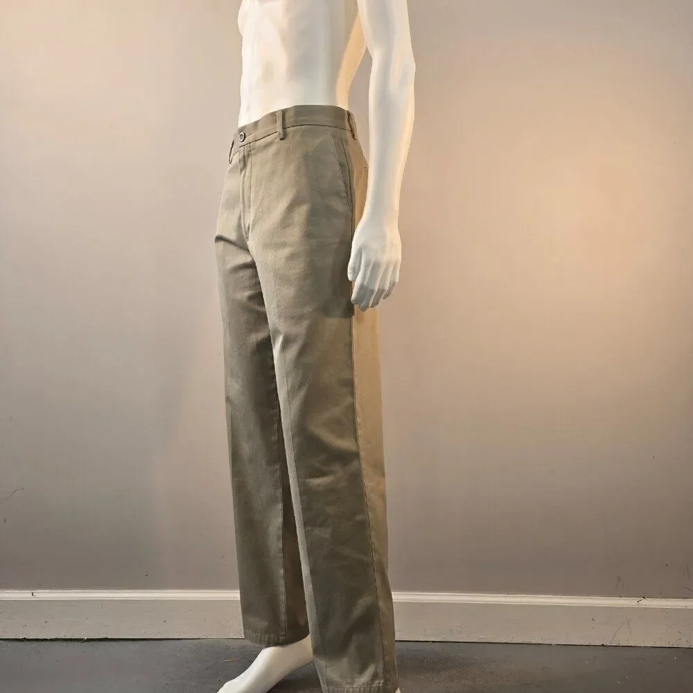 Dockers Pants Mens 34 x 32 Brown Khaki Straight Fit Cotton Chino Pants